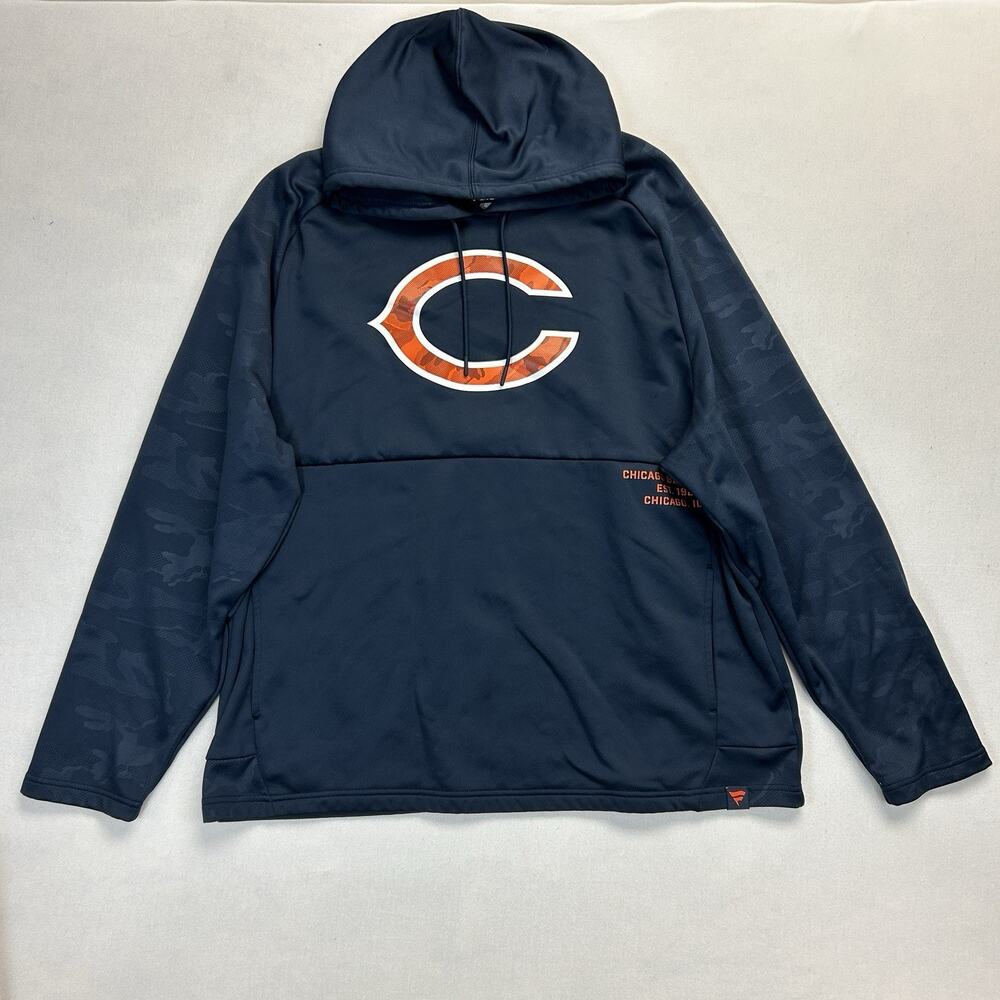 Chicago Bears Hoodie Men’s 3XL NFL Fanatics Blue Hooded Sweatshirt Football Top